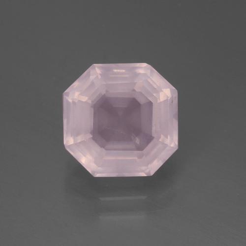 Quartz rose rose naturelle taille émeraude, 3,24 ct, transparent