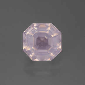 Quartz rose rose naturelle taille émeraude, 3,29 ct, transparent
