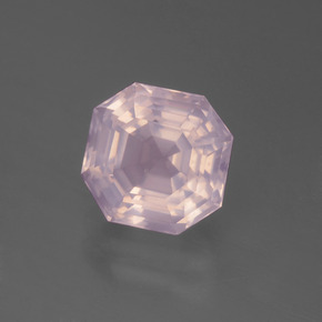 Quartz rose rose naturelle taille émeraude, 3,29 ct, transparent
