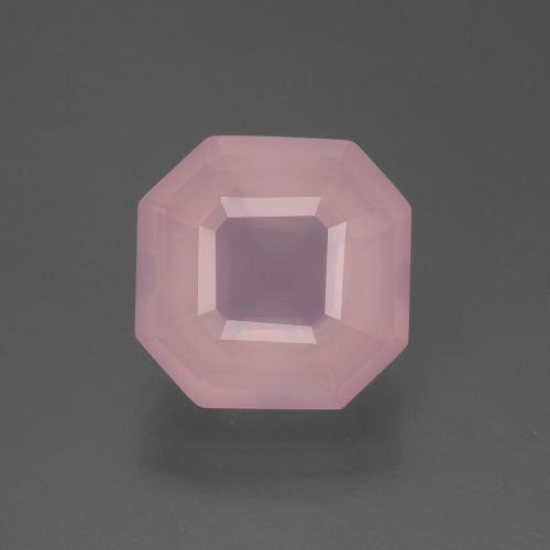 Quartz rose rose naturelle taille émeraude, 3,59 ct, transparent