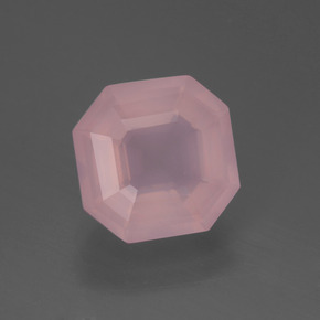 Quartz rose rose naturelle taille émeraude, 3,59 ct, transparent