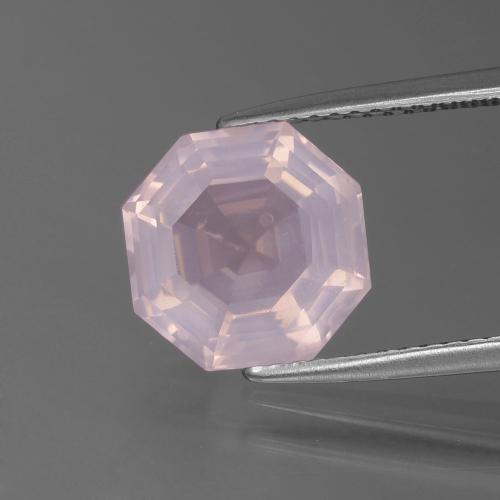 Quartz Rose Rose léger naturelle Taille émeraude, 3.60 ct, Transparent