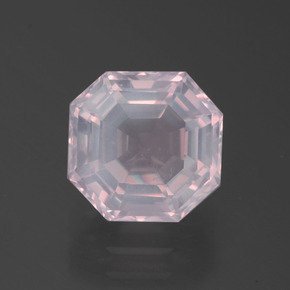 Quartz rose rose naturelle taille émeraude, 1,96 ct, transparent