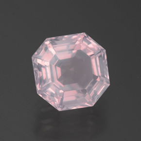 Quartz rose rose naturelle taille émeraude, 1,96 ct, transparent