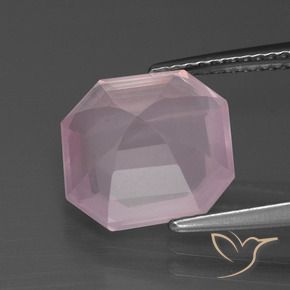 Quartz rose Rose naturelle Octogone / coupe Émeraude, 4.83 ct, Transparent