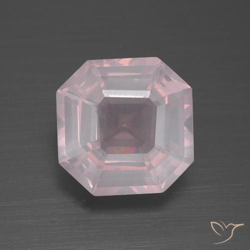 3.76ct Naturel Rose clair Quartz Rose, Taille émeraude, Transparent