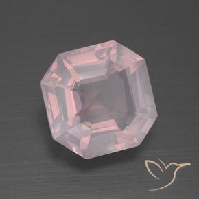 Quartz rose Rose clair naturelle Octogone / coupe Émeraude, 3.76 ct, Transparent