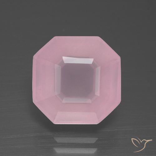 5.31ct Naturel Rose moyen Quartz Rose, Taille émeraude, Transparent