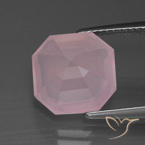 Quartz rose Rose moyen naturelle Octogone / coupe Émeraude, 5.31 ct, Transparent