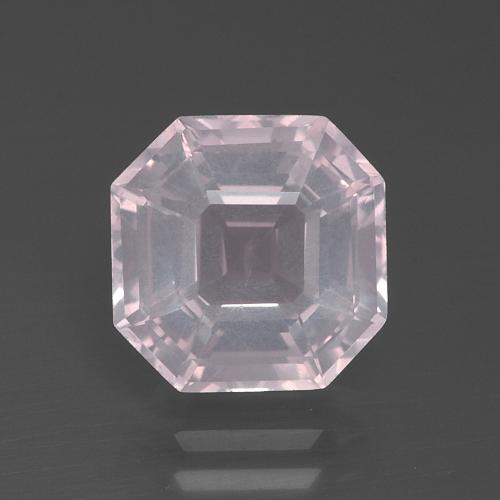 Quartz Rose Rose rosé très clair naturelle Taille émeraude, 3.97 ct, Transparent