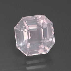 Quartz Rose Rose rosé très clair naturelle Taille émeraude, 3.97 ct, Transparent