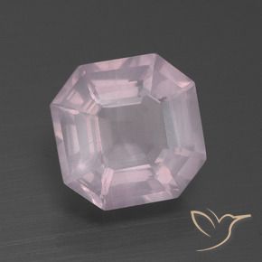 Quartz rose Rose rosé très clair naturelle Octogone / coupe Émeraude, 3.27 ct, Transparent