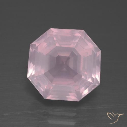4.21ct Naturel Rose Quartz Rose, Taille émeraude, Transparent