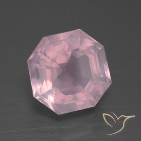 Quartz rose Rose naturelle Octogone / coupe Émeraude, 4.21 ct, Transparent