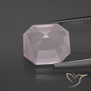 Quartz rose Rose rosé très clair naturelle Octogone / coupe Émeraude, 5.36 ct, Transparent