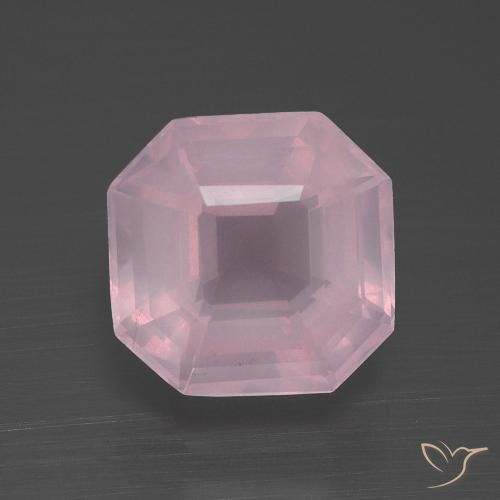 4.31ct Naturel Rose moyen Quartz Rose, Taille émeraude, Transparent