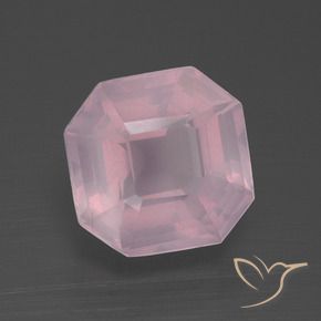 Quartz rose Rose moyen naturelle Octogone / coupe Émeraude, 4.31 ct, Transparent