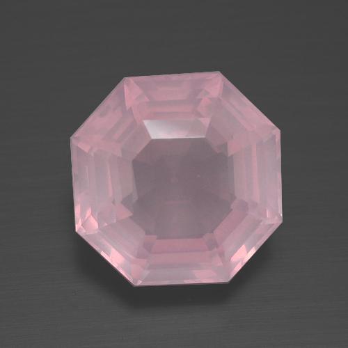 Quartz rose rose naturelle taille émeraude, 3,98 ct, transparent