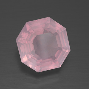 Quartz rose rose naturelle taille émeraude, 3,98 ct, transparent