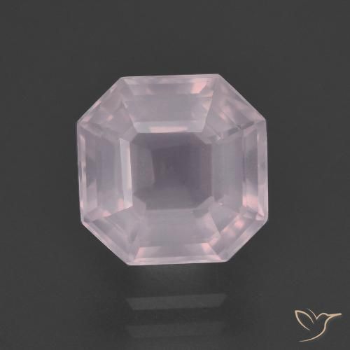 3.57ct Naturel Rose rosé très clair Quartz Rose, Taille émeraude, Transparent