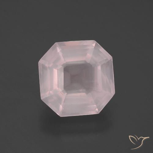5.38ct Naturel Rose léger Quartz Rose, Taille émeraude, Transparent