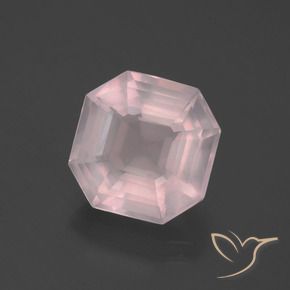 Quartz rose Rose léger naturelle Octogone / coupe Émeraude, 5.38 ct, Transparent