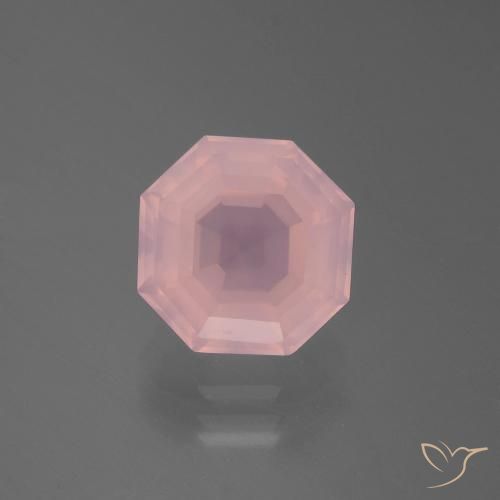 3.76ct Naturel Rose vif Quartz Rose, Taille émeraude, Transparent