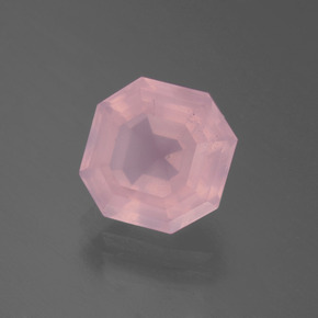 Quartz rose rose rosé moyen naturelle taille émeraude, 3,98 ct, transparent
