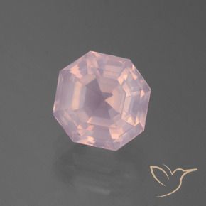 Quartz rose Rose clair naturelle Octogone / coupe Émeraude, 4.00 ct, Transparent