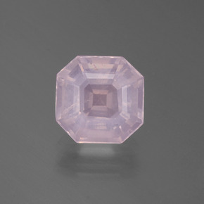 Quartz rose rose naturelle taille émeraude, 3,02 ct, transparent