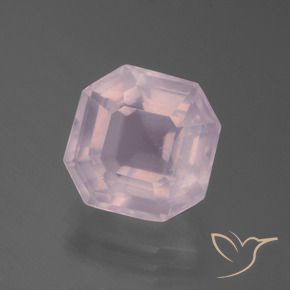 Quartz rose Rose cerise léger naturelle Octogone / coupe Émeraude, 5.41 ct, Transparent