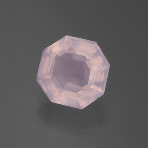 Quartz Rose Rose bubblegum naturelle Taille émeraude, 3.68 ct, Transparent