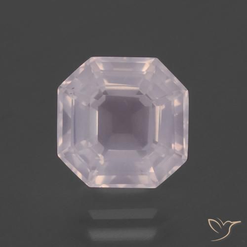 4.06ct Naturel Rose léger Quartz Rose, Taille émeraude, Transparent