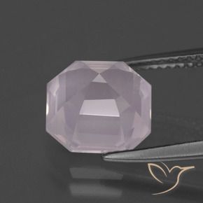 Quartz rose Rose léger naturelle Octogone / coupe Émeraude, 4.06 ct, Transparent