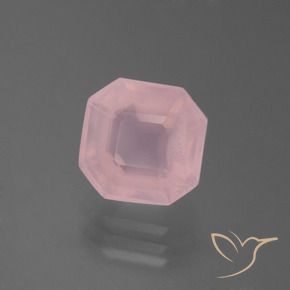 Quartz rose Rose rosé moyen naturelle Octogone / coupe Émeraude, 3.50 ct, Transparent