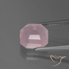 Quartz rose Rose rosé moyen naturelle Octogone / coupe Émeraude, 3.50 ct, Transparent