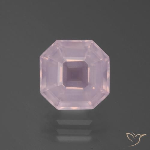 4.35ct Naturel Rose clair Quartz Rose, Taille émeraude, Transparent