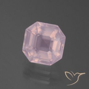 Quartz rose Rose clair naturelle Octogone / coupe Émeraude, 4.35 ct, Transparent