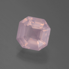 Quartz Rose Rose clair naturelle Taille émeraude, 3.08 ct, Transparent