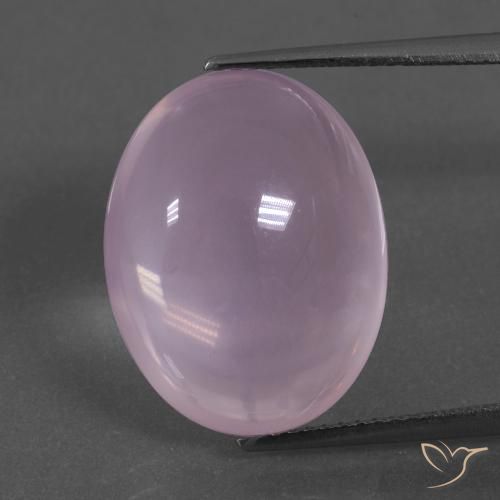 Quartz rose rose naturelle coupe ovale, 14,42 ct, transparent