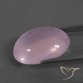 Quartz rose rose naturelle coupe ovale, 14,42 ct, transparent