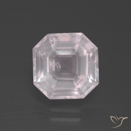 3.70ct Naturel Rose rosé très clair Quartz Rose, Taille émeraude, Transparent