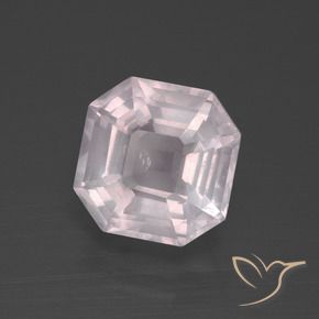 Quartz rose Rose rosé très clair naturelle Octogone / coupe Émeraude, 3.70 ct, Transparent