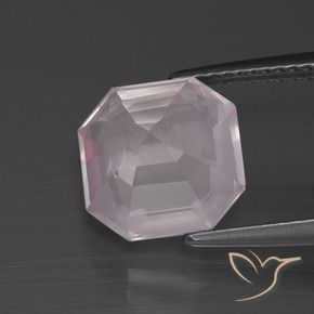 Quartz rose Rose rosé très clair naturelle Octogone / coupe Émeraude, 3.70 ct, Transparent