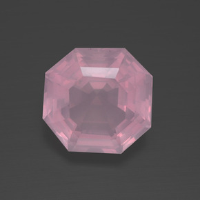 Quartz Rose Rose bubblegum naturelle Taille émeraude, 3.53 ct, Transparent