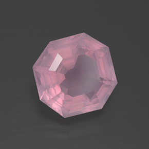 Quartz Rose Rose bubblegum naturelle Taille émeraude, 3.53 ct, Transparent