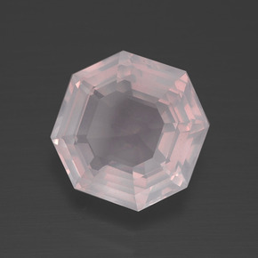 Quartz Rose Rose très clair naturelle Taille émeraude, 3.35 ct, Transparent