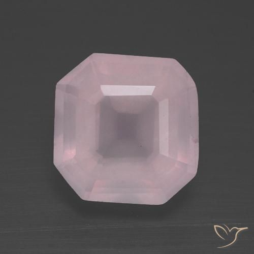 3.29ct Naturel Rose clair Quartz Rose, Taille émeraude, Transparent