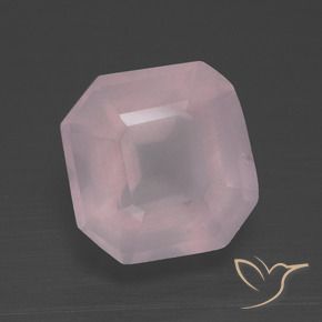 Quartz rose Rose clair naturelle Octogone / coupe Émeraude, 3.29 ct, Transparent