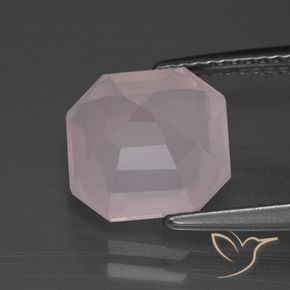 Quartz rose Rose léger naturelle Octogone / coupe Émeraude, 3.91 ct, Transparent